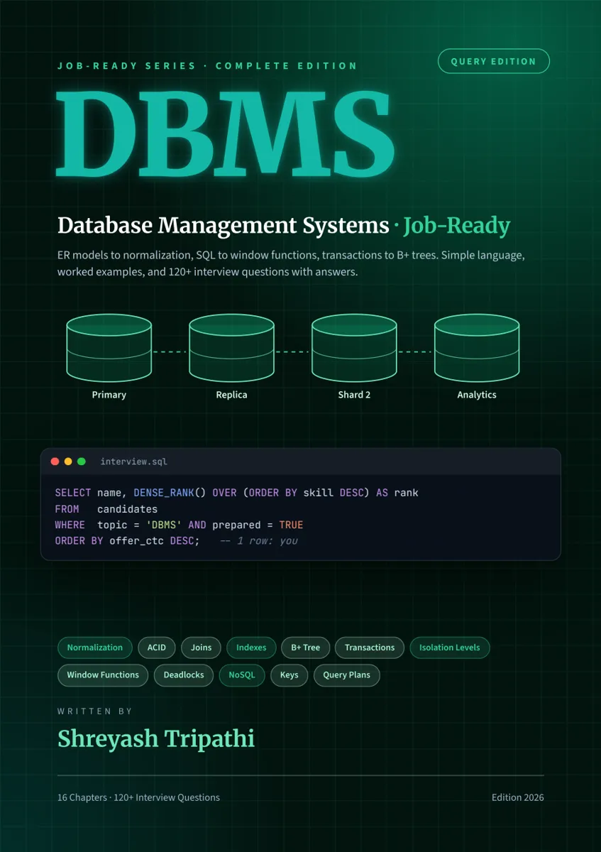 Database Management Systems book cover by Shreyash Tripathi